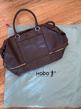 Hobo leather weekender travel bag tote 2 compartments NEW with tags